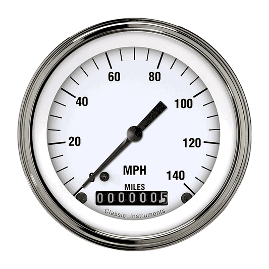 Classic Instruments WH55SLF White Hot 3-3/8" Speedometer 140 MPH