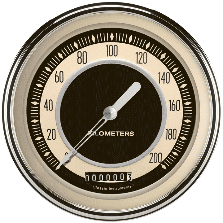 Classic Instruments NT58SLC Nostalgia VT - Speedometer Gauge 4-5/8" (stock KPH)