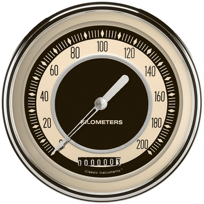 Classic Instruments NT58SLC Nostalgia VT - Speedometer Gauge 4-5/8" (stock KPH)