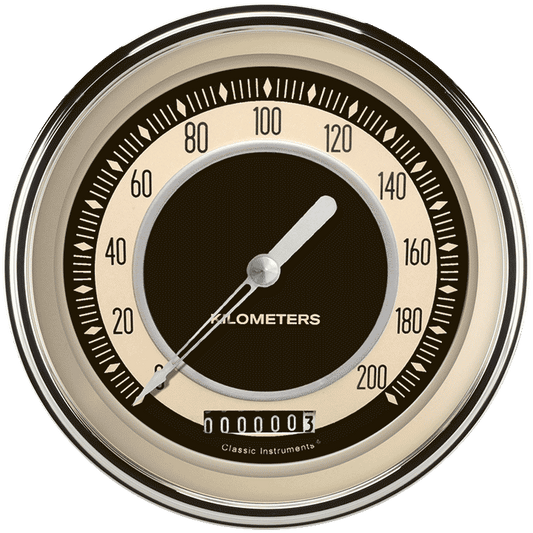 Classic Instruments NT58SLC Nostalgia VT - Speedometer Gauge 4-5/8" (stock KPH)