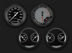 Classic Instruments AX05GBLF AutoCross Gray Four Gauge Set