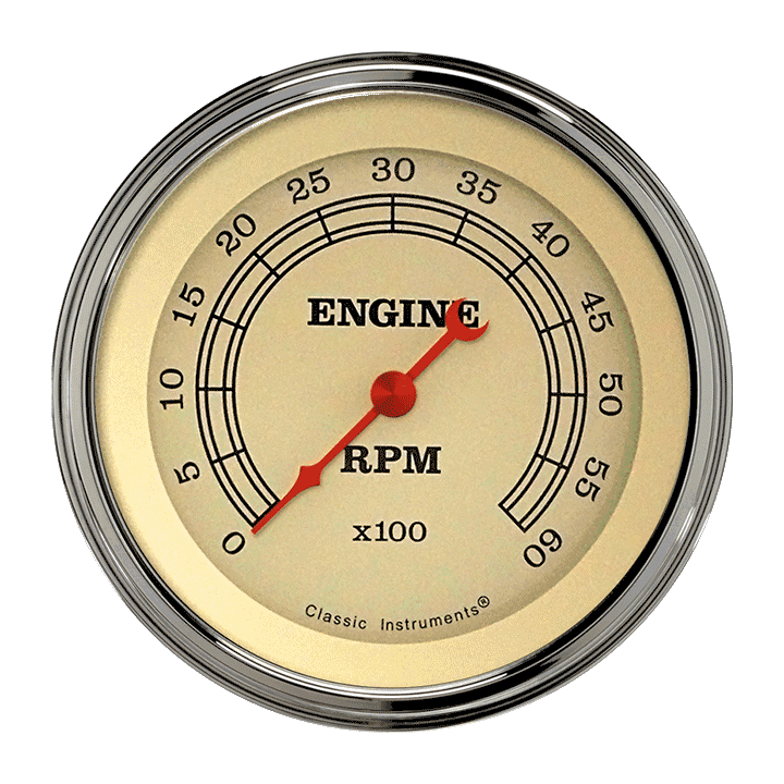 Classic Instruments VT60SLF Vintage - Tachometer 6K RPM 3-3/8"