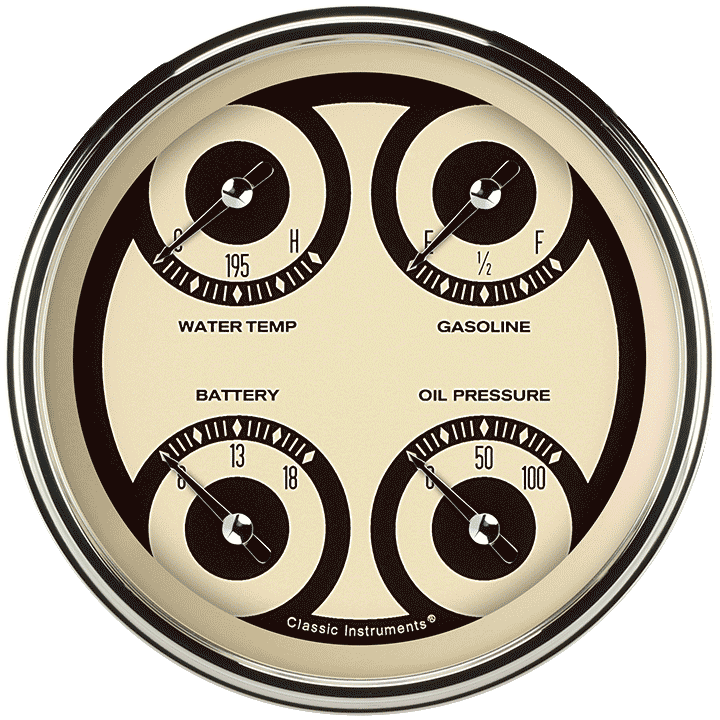 Classic Instruments NT75SLC Nostalgia VT - Quad Gauge 4-5/8" (240-33 OHM)