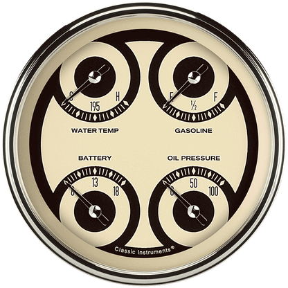 Classic Instruments NT31SLC Nostalgia VT - Quad Gauge 4-5/8" (Fuel 0-30 OHM)