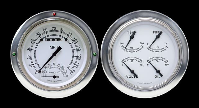 Classic Instruments CT54CW62 Classic White 1954-55 Chevy Truck Gauge Package