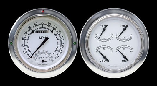 Classic Instruments CT54CW62 Classic White 1954-55 Chevy Truck Gauge Package