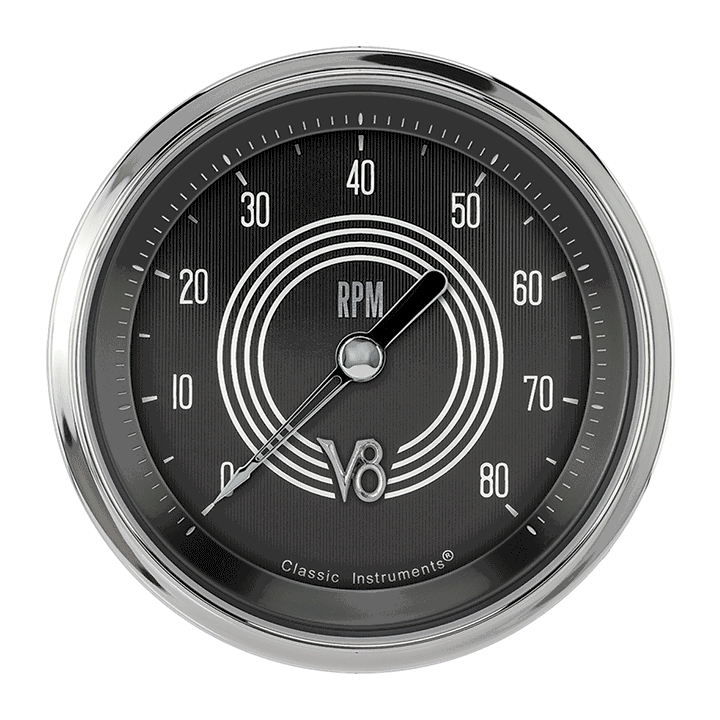 Classic Instruments V8SR80SHC V8 Speedster 3-3/8" Tachometer 6K RPM
