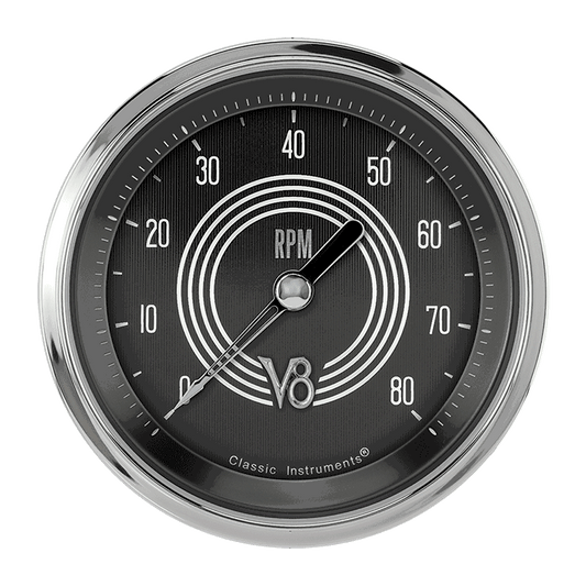 Classic Instruments V8SR80SHC V8 Speedster 3-3/8" Tachometer 6K RPM