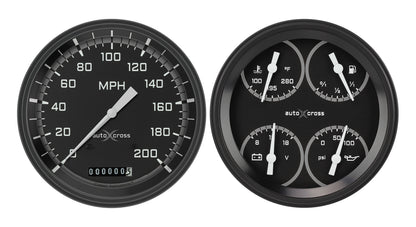 Classic Instruments AX52GBLF Autocross Grey w/ Black Bezel 4 - 5/8" Speedo & Qu