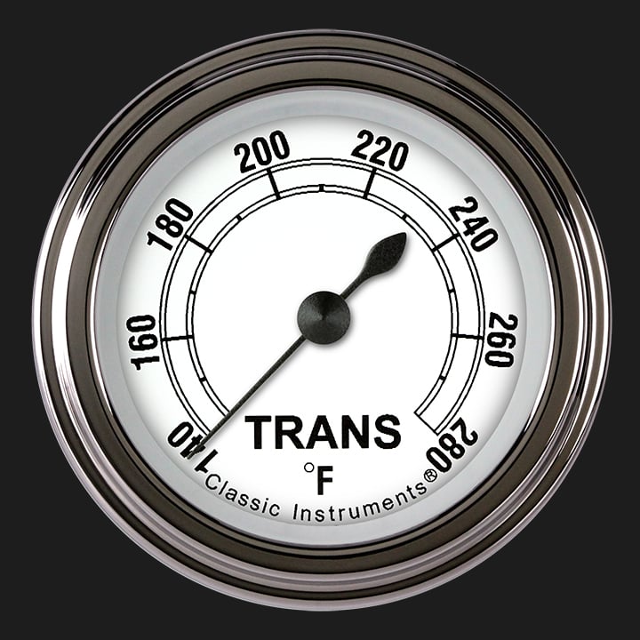 Classic Instruments CW127SLF Classic White - Transmission Temp Gauge Full Sweep 2-1/8"