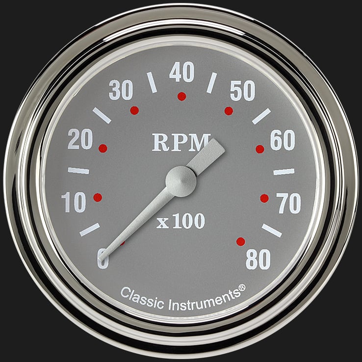 Classic Instruments SG383SLF Silver Gray 2 5/8" Tachometer