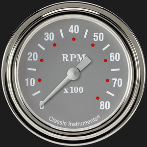 Classic Instruments SG383SLF Silver Gray 2 5/8" Tachometer
