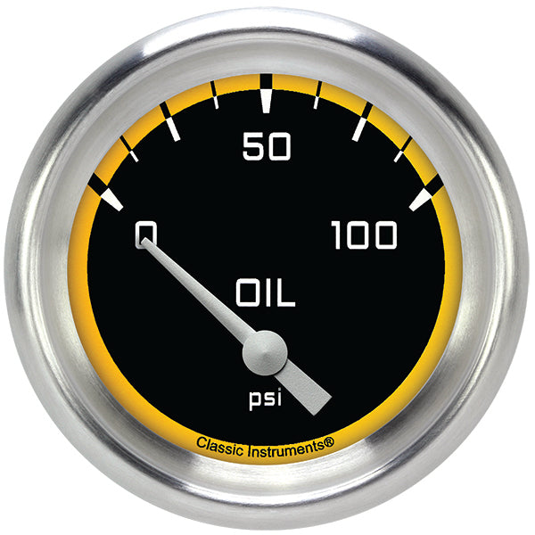 Classic Instruments AX281YAPF Autocross Yellow w/ Aluminum Performance Bezel