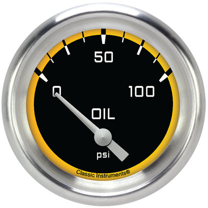 Classic Instruments AX281YAPF Autocross Yellow w/ Aluminum Performance Bezel