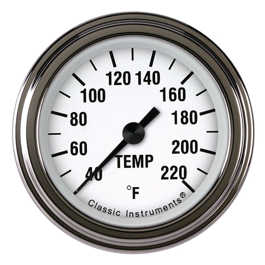 Classic Instruments WH129SLF White Hot 2 1/8" Stock Eliminator Temp. Gauge