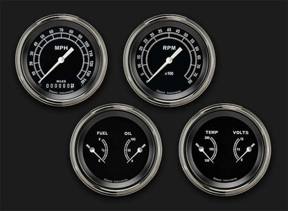 Classic Instruments | TR05SLF | Traditional - 4 Gauge Set 3-3/8" Speedo, Tacho & 2x Dual