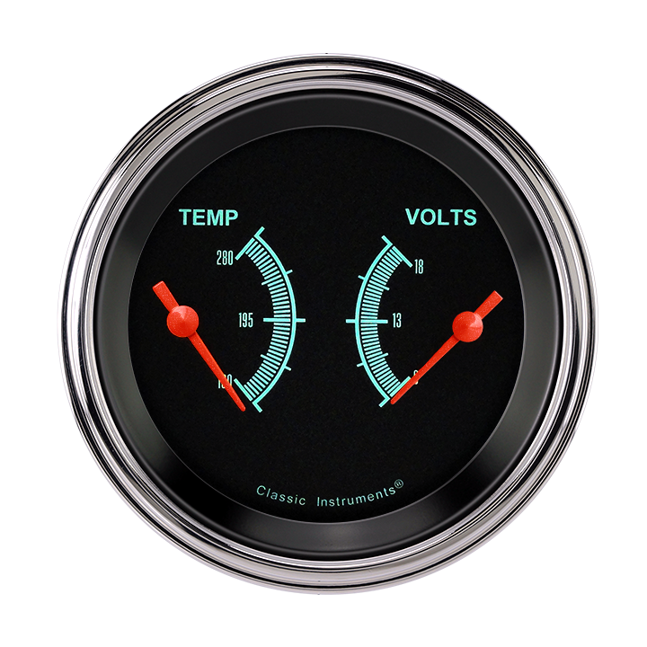 Classic Instruments GS74SLF G-Stock - Dual Gauge 3-3/8" Temp & Volt