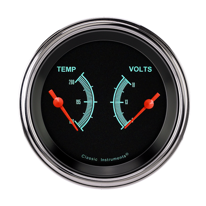 Classic Instruments GS74SLF G-Stock - Dual Gauge 3-3/8" Temp & Volt