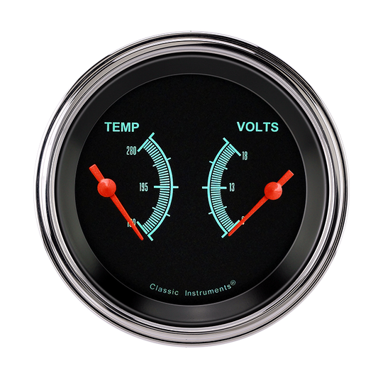 Classic Instruments GS74SLF G-Stock - Dual Gauge 3-3/8" Temp & Volt