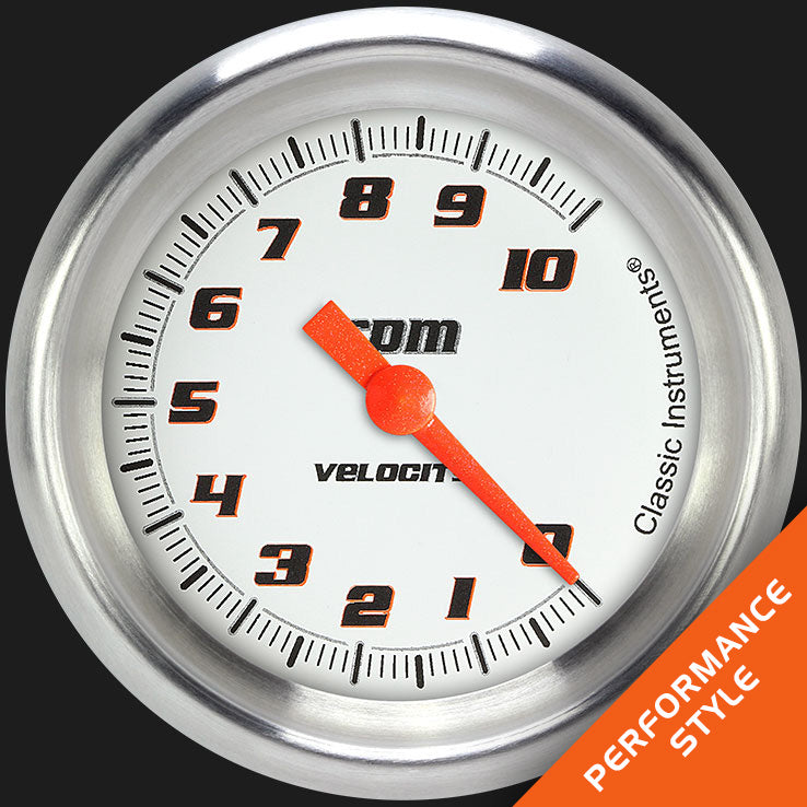 Classic Instruments VS383WAPF Velocity White 2 5/8" Tachometer