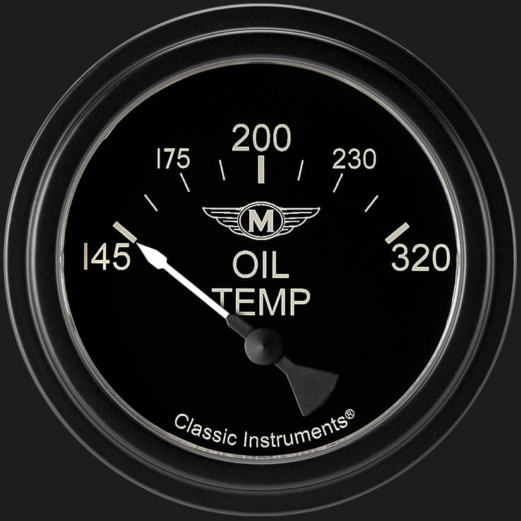 Classic Instruments MA228BLF Moal Bomber 2 5/8" Oil Temperature Gauge