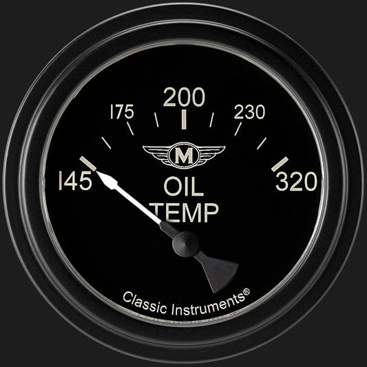 Classic Instruments MA228BLF Moal Bomber 2 5/8" Oil Temperature Gauge