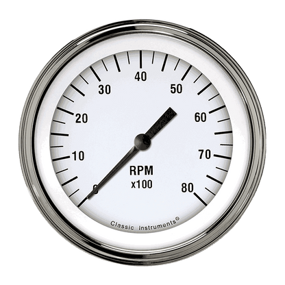 Classic Instruments WH80SLF White Hot - Tachometer 8K RPM 3-3/8"