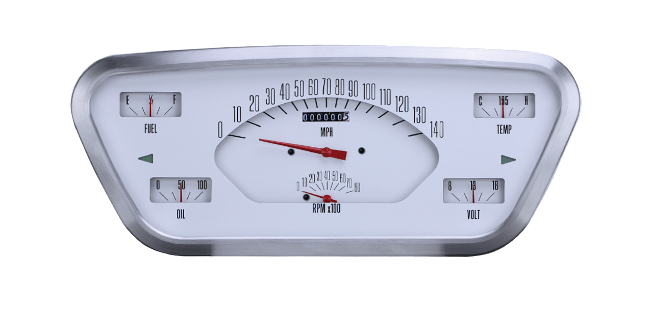 Classic Instruments FT53W White 1953 - 55 Ford F - 100 Truck Gauge Package