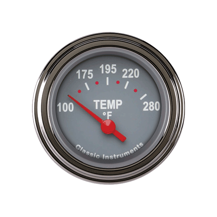 Classic Instruments TE26GSLF Tetra Series, Gray Temp Gauge