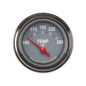 Classic Instruments TE26GSLF Tetra Series, Gray Temp Gauge