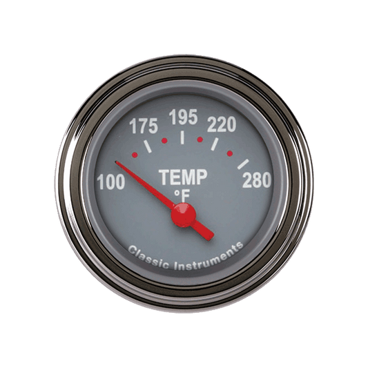 Classic Instruments TE26GSLF Tetra Series, Gray Temp Gauge