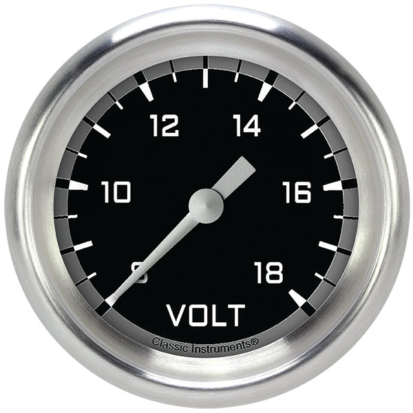 Classic Instruments AX330GAPF Autocross Gray 2 5/8" Voltage Gauge