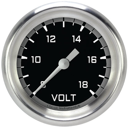 Classic Instruments AX330GAPF Autocross Gray 2 5/8" Voltage Gauge
