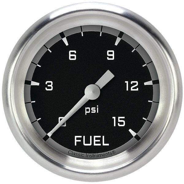 Classic Instruments AX345GAPF Autocross Gray 2 5/8" Fuel Pressure Gauge, 15 ps