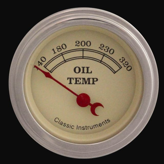 Classic Instruments VT28SLF Vintage - Oil Temp Gauge 2-1/6"