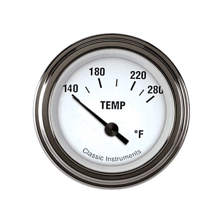 Classic Instruments WH26SLF White Hot - Water Temp Gauge 2-1/6"