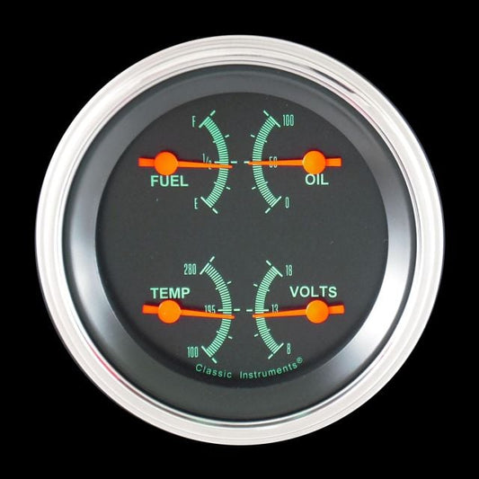 Classic Instruments GS77SLF G-Stock - Quad Gauge 3-3/8" (0-30 OHM)
