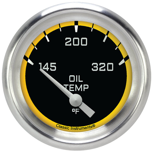 Classic Instruments AX228YAPF Autocross Yellow w/ Aluminum Performance Bezel
