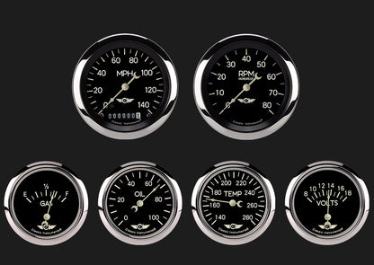 Classic Instruments CL901SRC 6 Gauge Set, 3-3/8"
