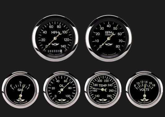 Classic Instruments CL901SRC 6 Gauge Set, 3-3/8"