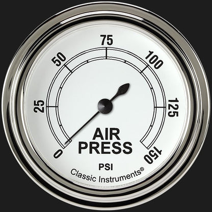 Classic Instruments CW318SLF Classic White 2 5/8" Air Pressure Gauge