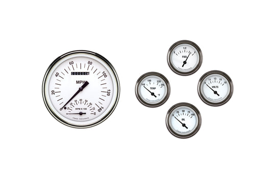Classic Instruments FT57WH65 Classic Instruments 1957 - 1960 Ford Truck Gauge Set White Hot