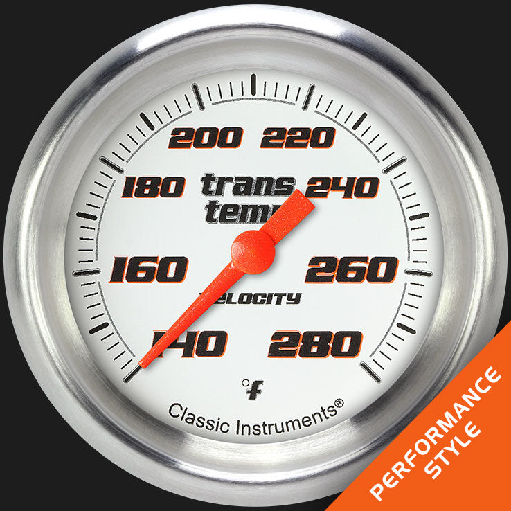 Classic Instruments VS327WAPF Velocity White 2 5/8" Transmission Temperature G