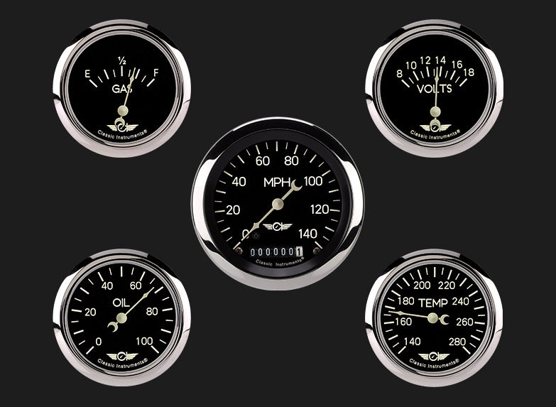 Classic Instruments Classic Five Gauge Set, 3-3/8" - CL900SRC