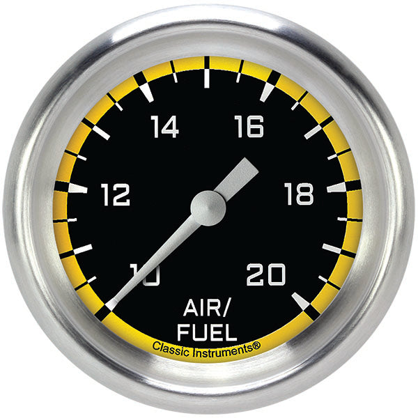 Classic Instruments AX394YAPF Autocross Yellow 2 5/8" Air Fuel Ratio Gauge