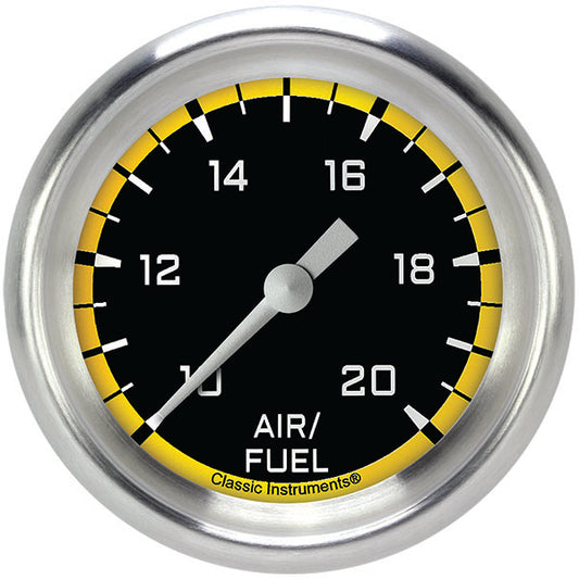 Classic Instruments AX394YAPF Autocross Yellow 2 5/8" Air Fuel Ratio Gauge