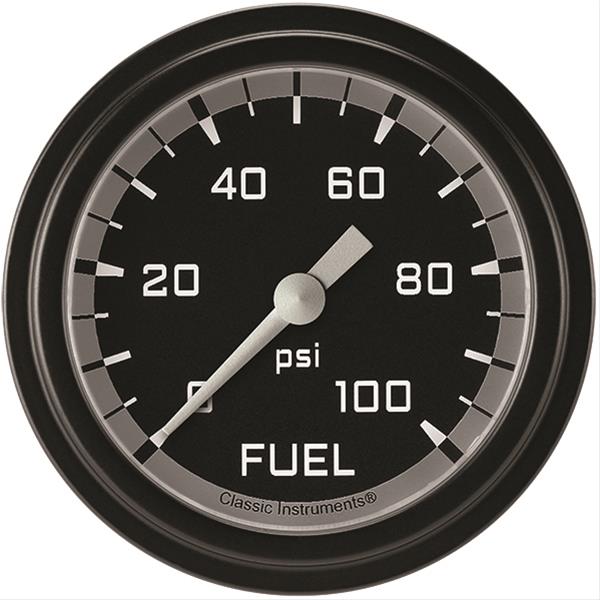 Classic Instruments AX346GBLF Autocross Gray 2 5/8" Fuel Pressure Gauge, 100 p