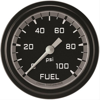 Classic Instruments AX346GBLF Autocross Gray 2 5/8" Fuel Pressure Gauge, 100 p