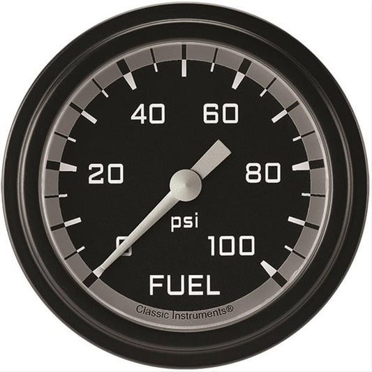 Classic Instruments AX346GBLF Autocross Gray 2 5/8" Fuel Pressure Gauge, 100 p