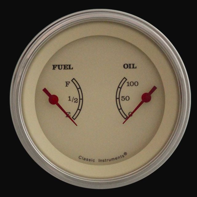 Classic Instruments VT72SLF Vintage - Dual Gauge Oil & Fuel (240-33 OHM)